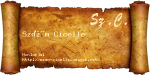 Szám Cicelle névjegykártya